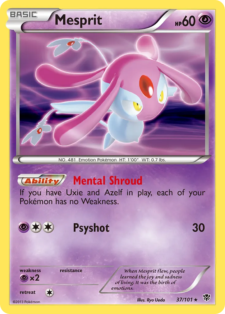 Mesprit — Plasma Blast 37 Pokémon card