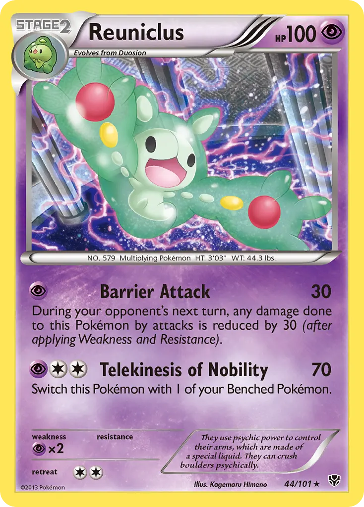 Reuniclus — Plasma Blast 44 Pokémon card