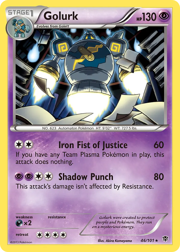 Golurk — Plasma Blast 46 Pokémon card