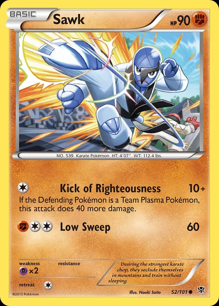 Sawk — Plasma Blast 52 Pokémon card