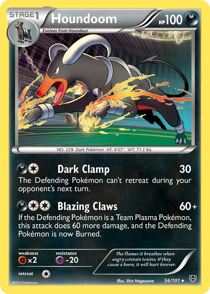 Houndoom — Plasma Blast 56 Pokémon card