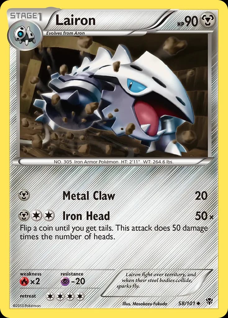 Lairon — Plasma Blast 58 Pokémon card