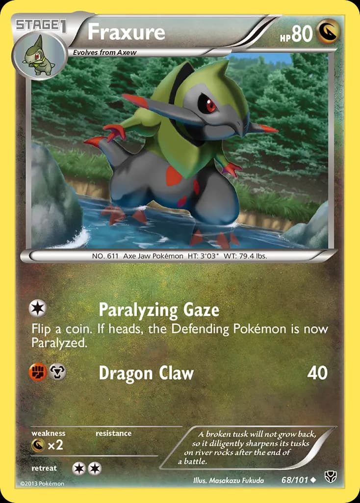 Fraxure — Plasma Blast 68 Pokémon card
