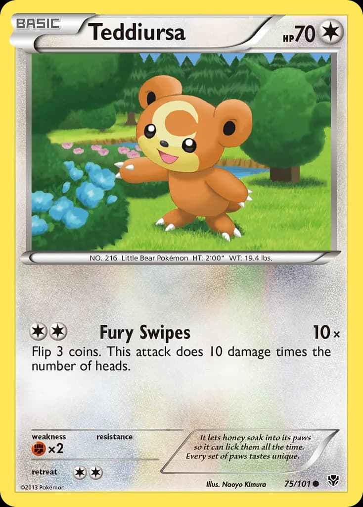 Teddiursa — Plasma Blast 75 Pokémon card
