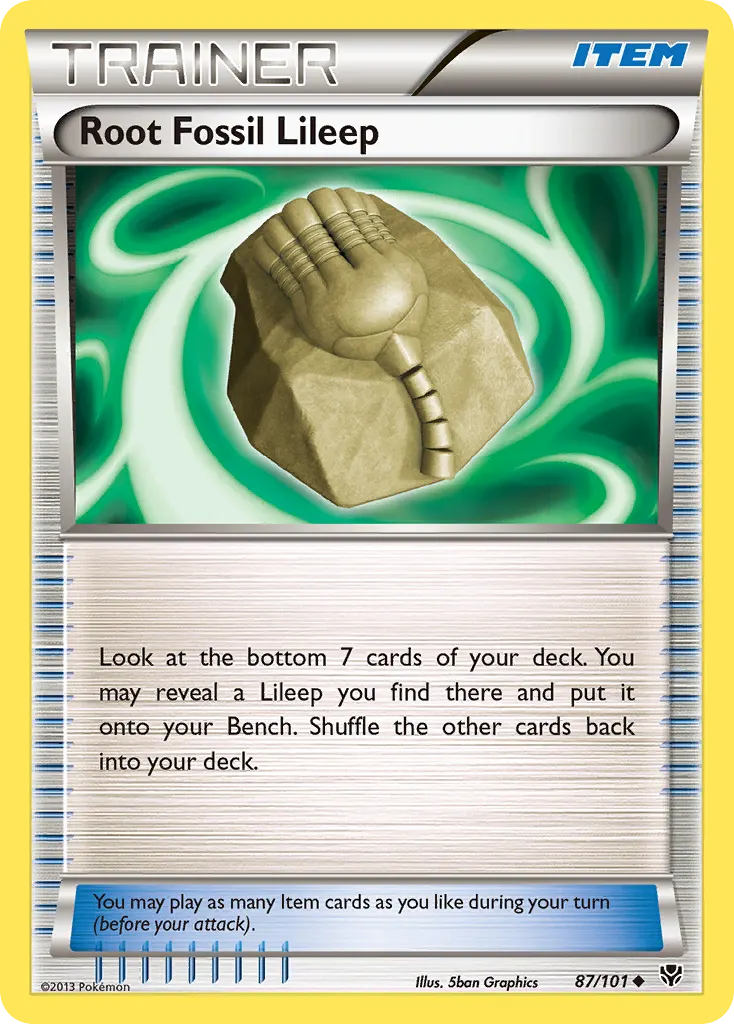 Root Fossil Lileep — Plasma Blast 87 Pokémon card