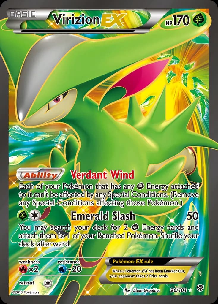 Virizion-EX — Plasma Blast 96 Pokémon card