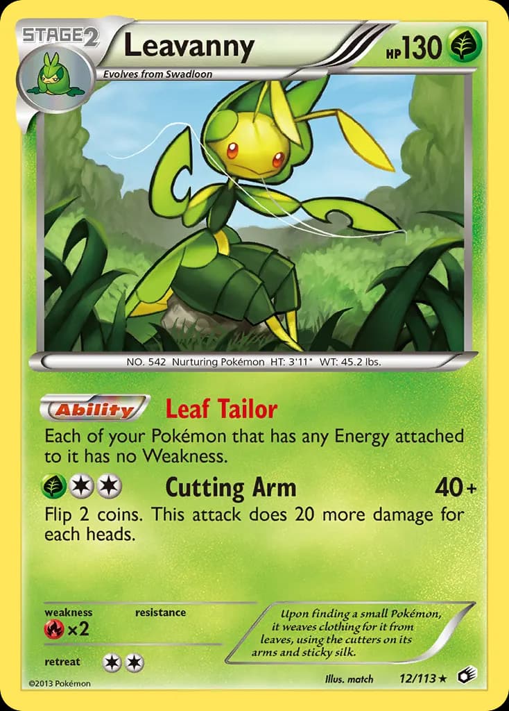 Leavanny — Legendary Treasures 12 Pokémon card