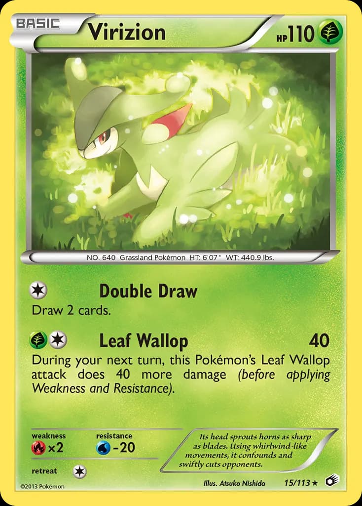 Virizion — Legendary Treasures 15 Pokémon card