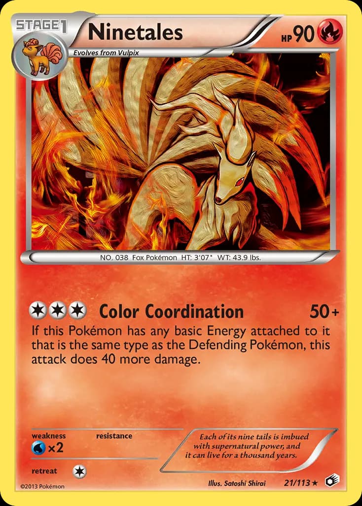 Ninetales — Legendary Treasures 21 Pokémon card