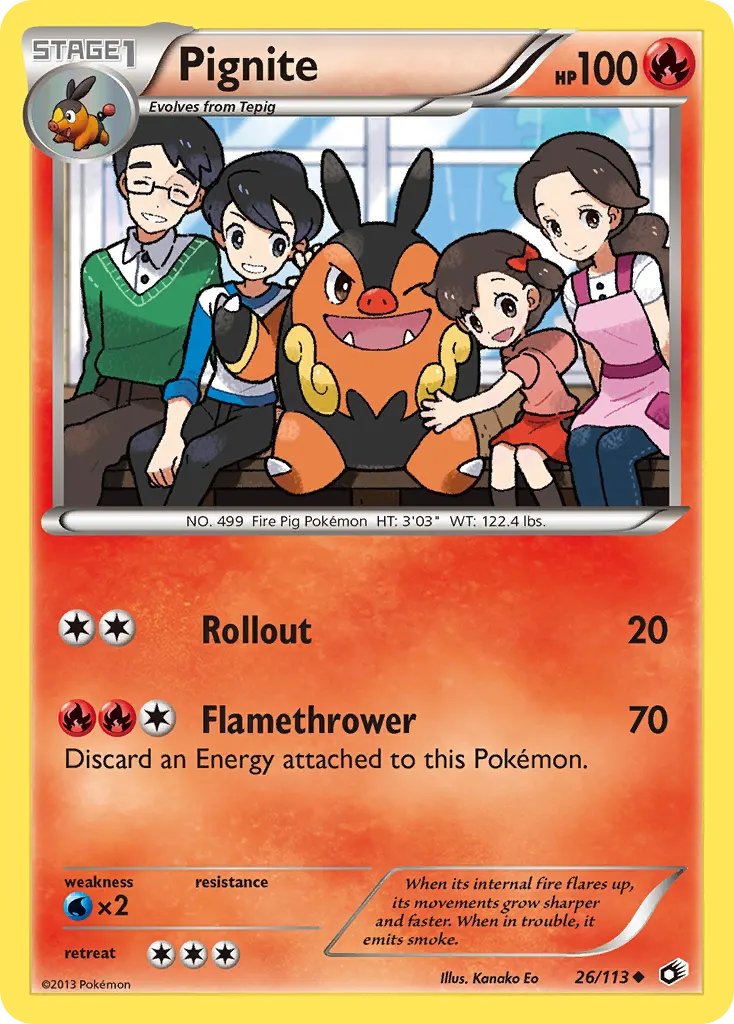 Pignite — Legendary Treasures 26 Pokémon card