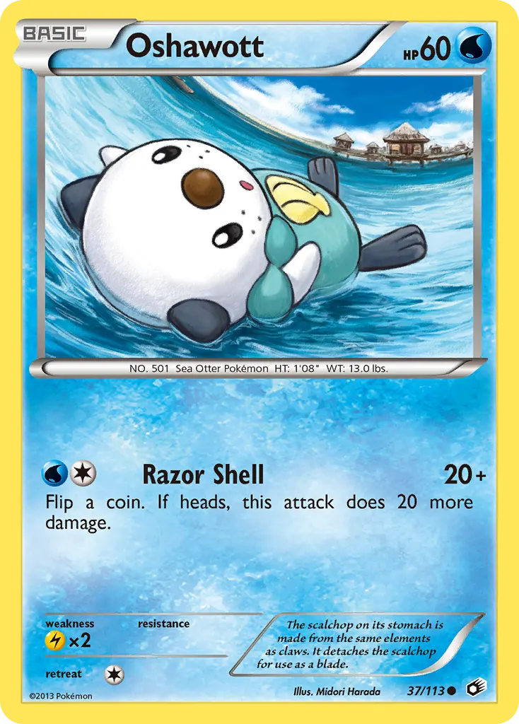 Oshawott — Legendary Treasures 37 Pokémon card