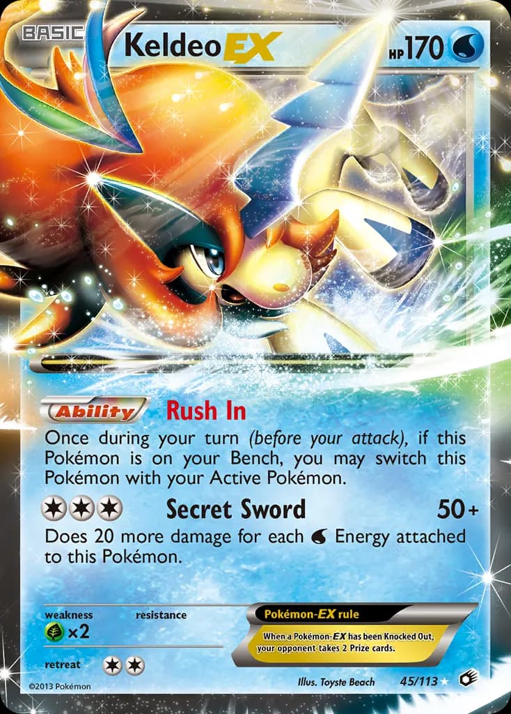 Keldeo-EX — Legendary Treasures 45 Pokémon card