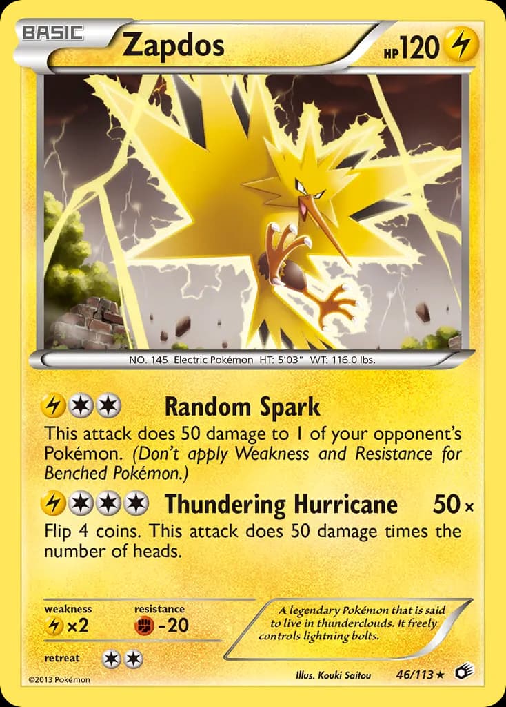 Zapdos — Legendary Treasures 46 Pokémon card