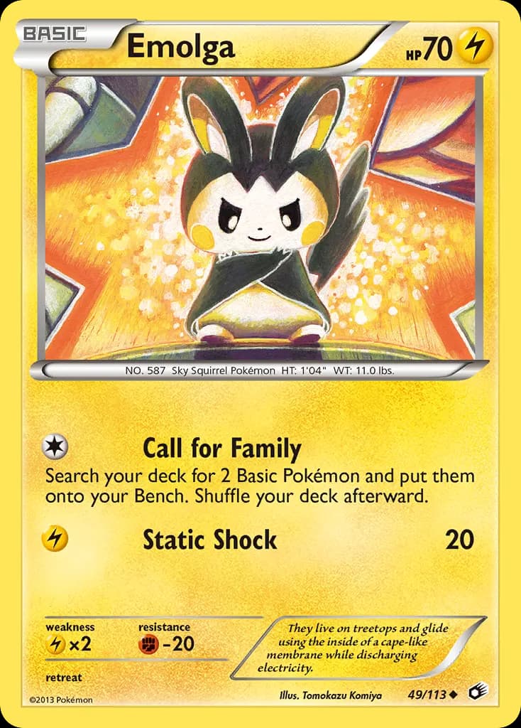 Emolga — Legendary Treasures 49 Pokémon card