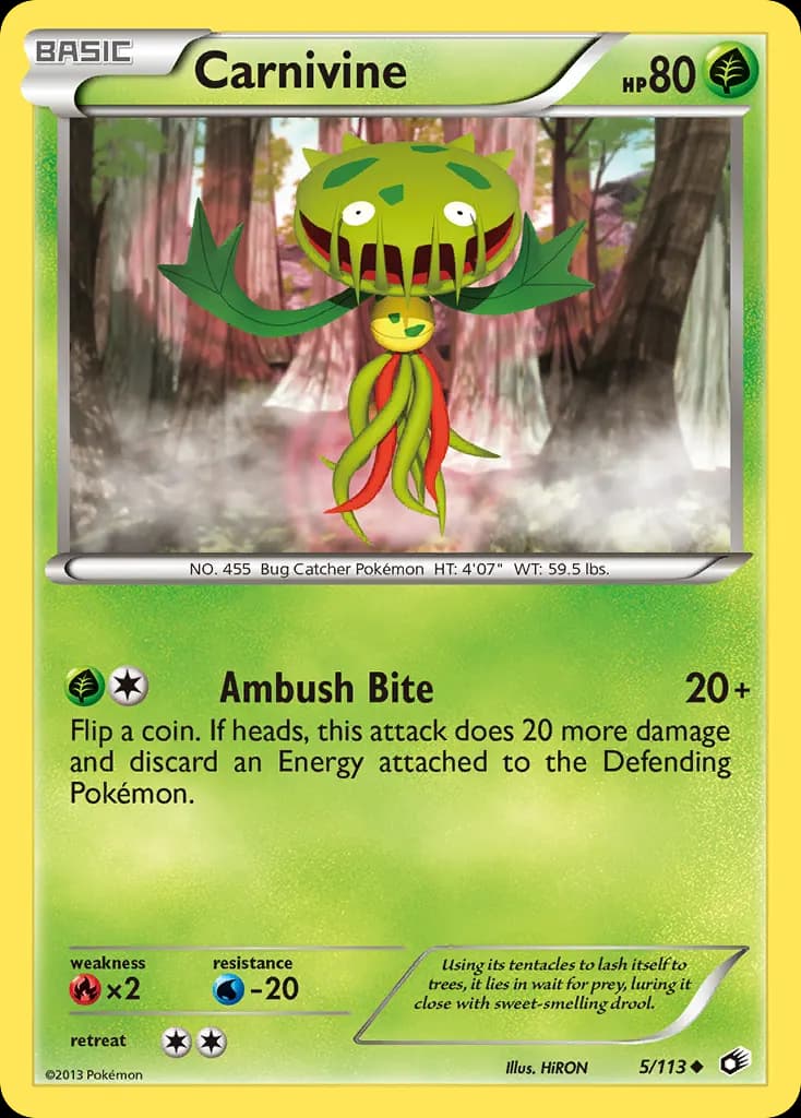 Carnivine — Legendary Treasures 5 Pokémon card