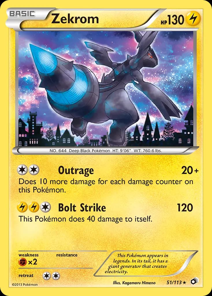 Zekrom — Legendary Treasures 51 Pokémon card