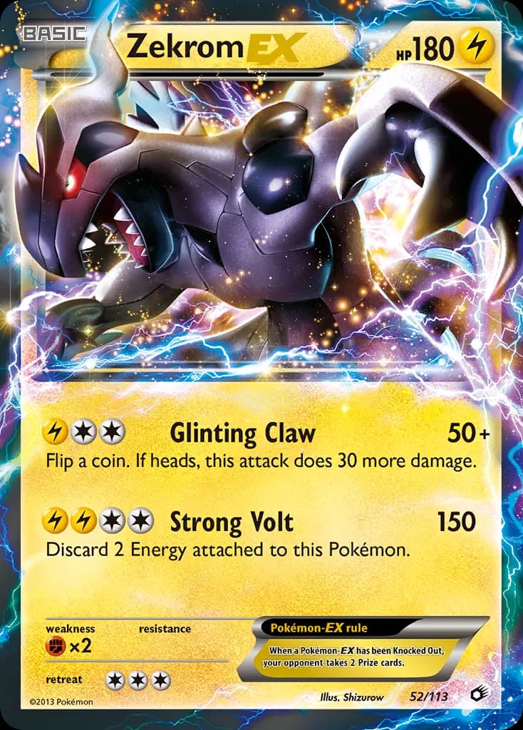 Zekrom-EX — Legendary Treasures 52 Pokémon card