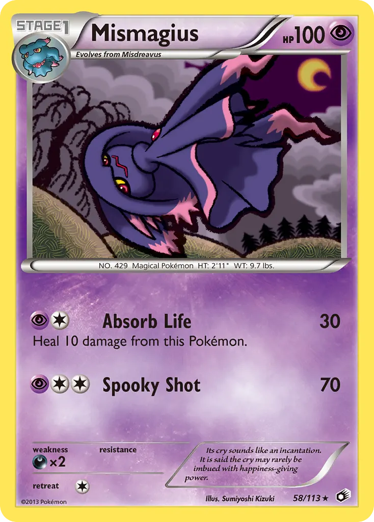 Mismagius — Legendary Treasures 58 Pokémon card