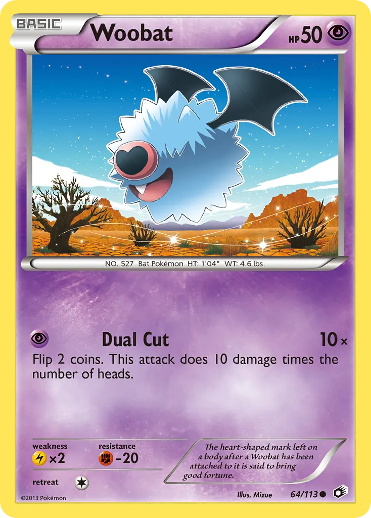 Woobat — Legendary Treasures 64 Pokémon card