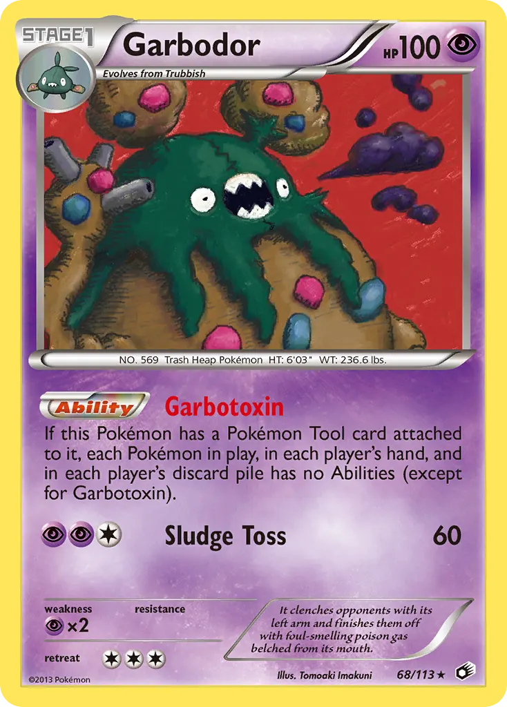 Garbodor — Legendary Treasures 68 Pokémon card