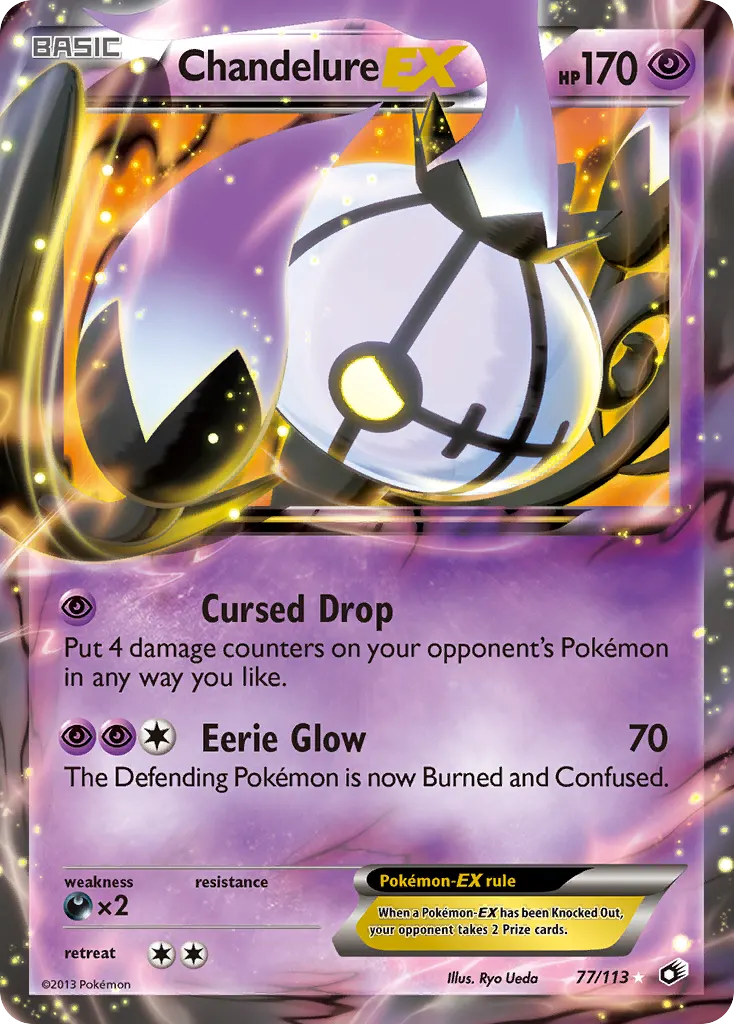 Chandelure-EX — Legendary Treasures 77 Pokémon card