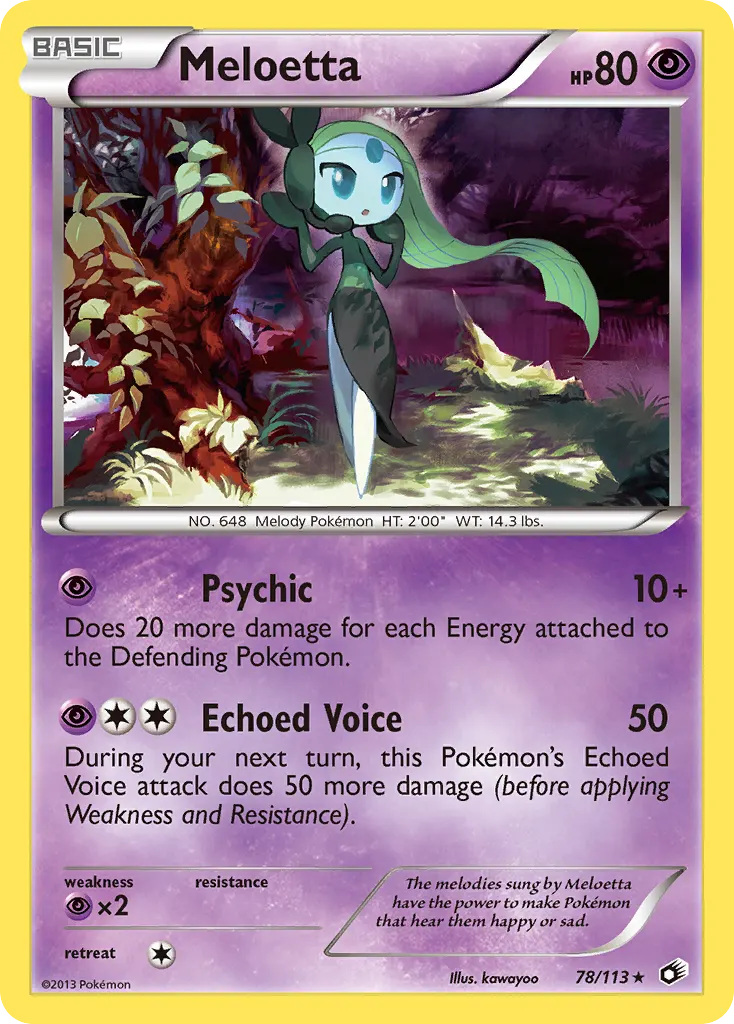 Meloetta — Legendary Treasures 78 Pokémon card