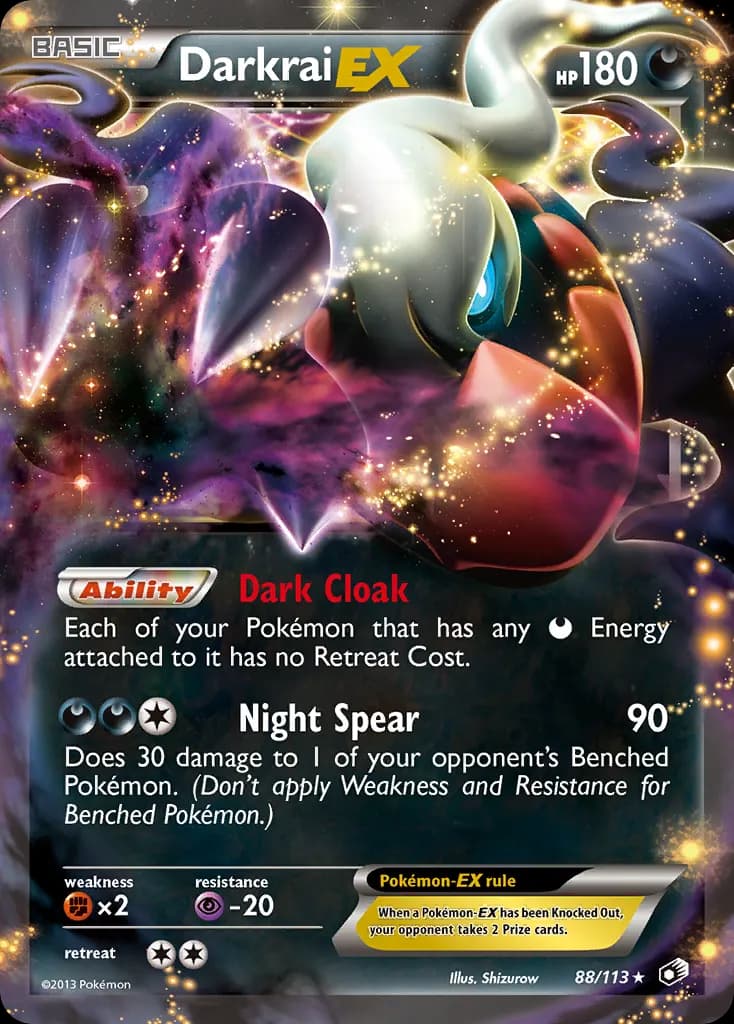 Darkrai-EX — Legendary Treasures 88 Pokémon card