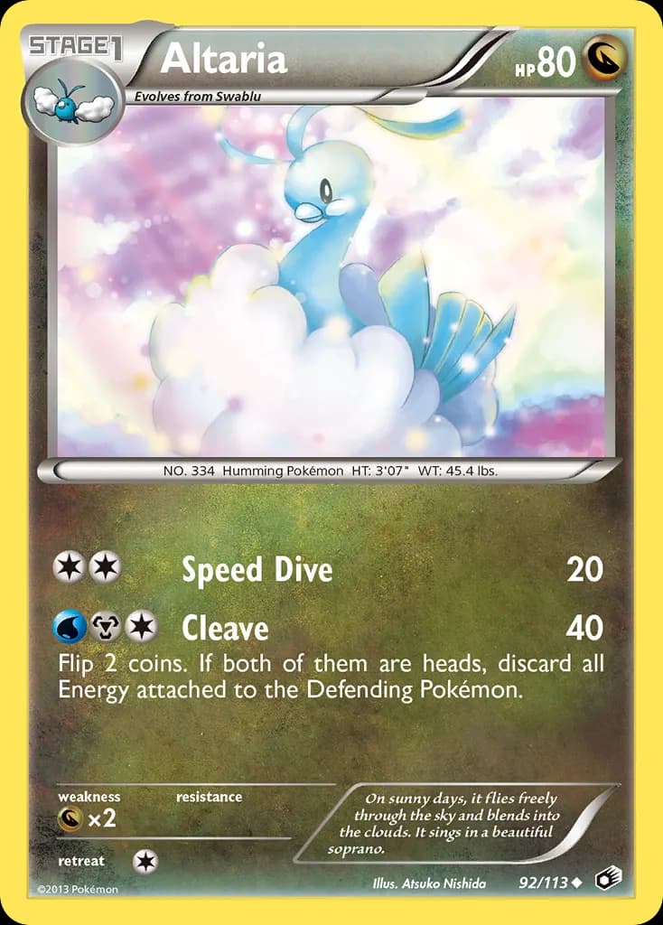 Altaria — Legendary Treasures 92 Pokémon card