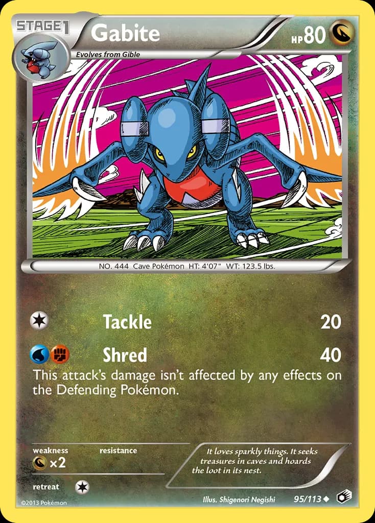 Gabite — Legendary Treasures 95 Pokémon card