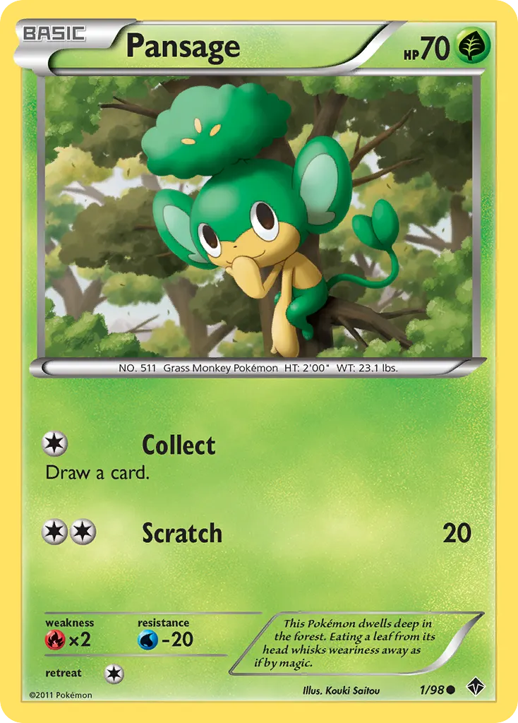 Pansage — Emerging Powers 1 Pokémon card