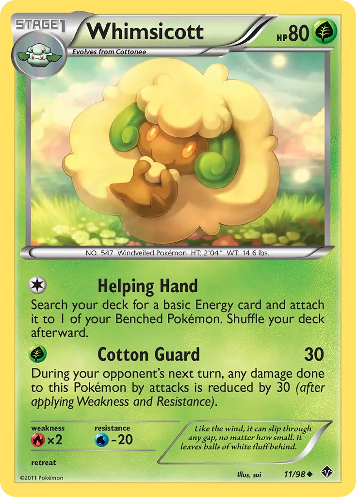 Whimsicott — Emerging Powers 11 Pokémon card
