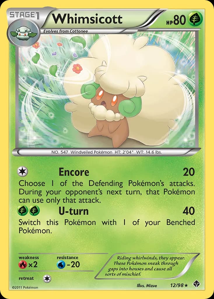 Whimsicott — Emerging Powers 12 Pokémon card