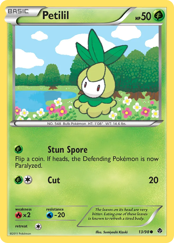 Petilil — Emerging Powers 13 Pokémon card