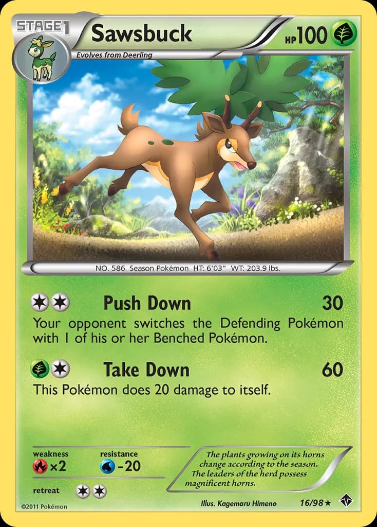 Sawsbuck — Emerging Powers 16 Pokémon card