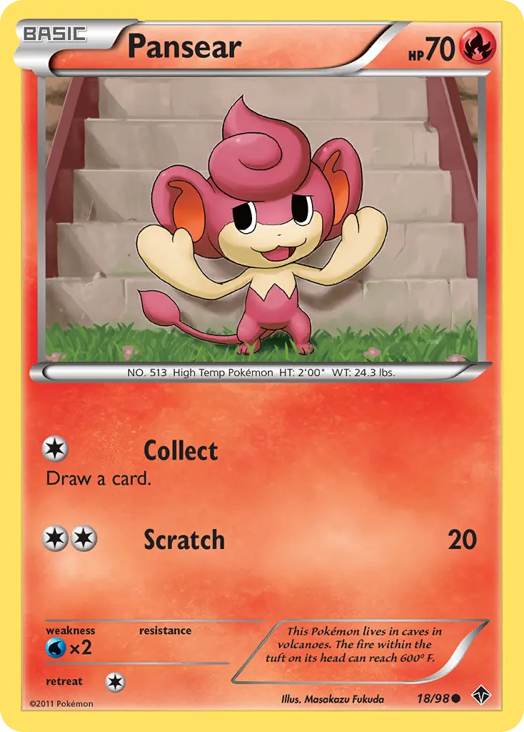 Pansear — Emerging Powers 18 Pokémon card