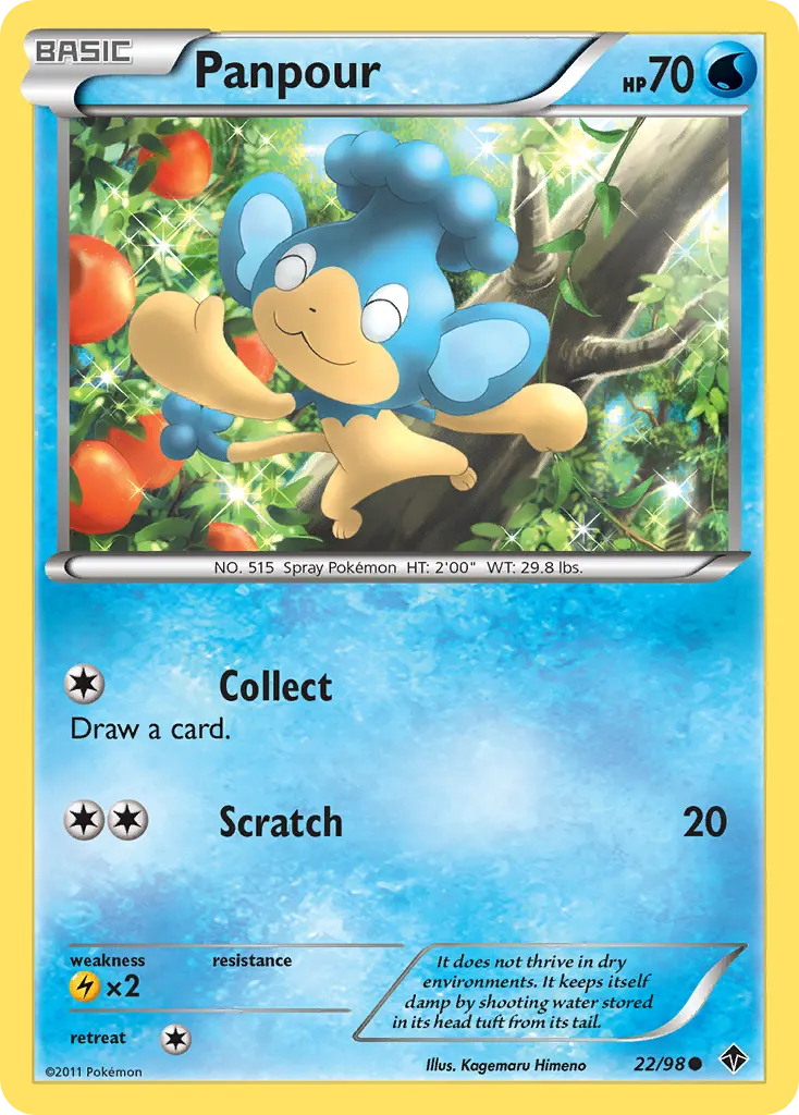 Panpour — Emerging Powers 22 Pokémon card