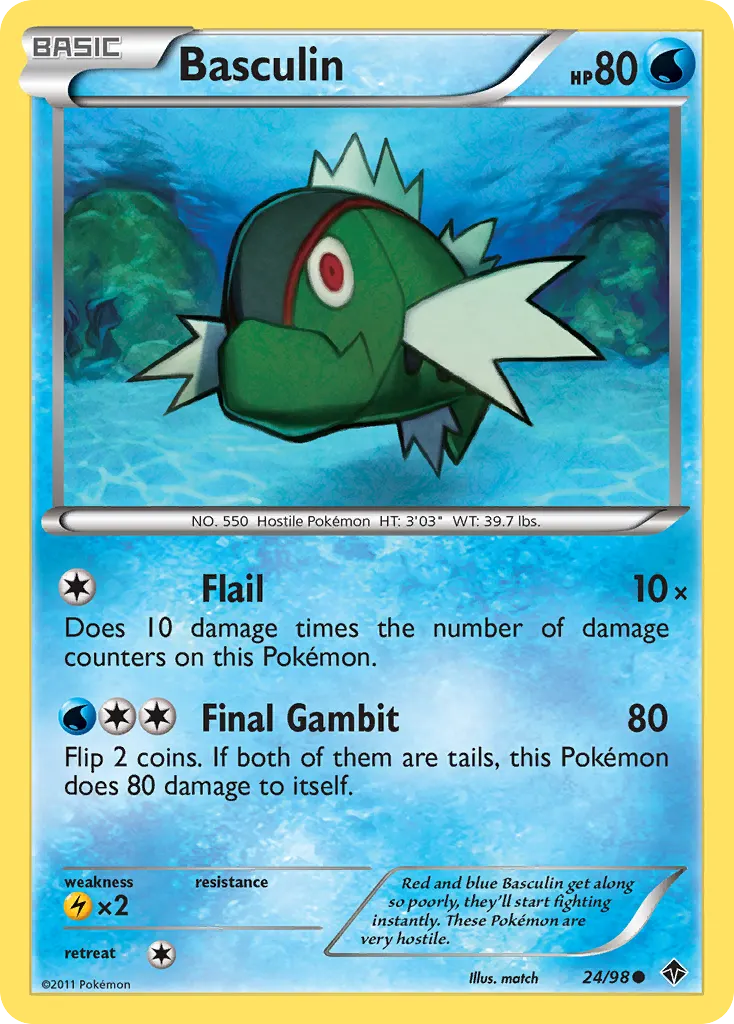 Basculin — Emerging Powers 24 Pokémon card