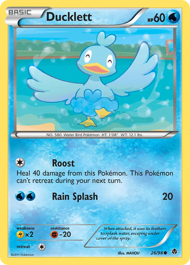 Ducklett — Emerging Powers 26 Pokémon card