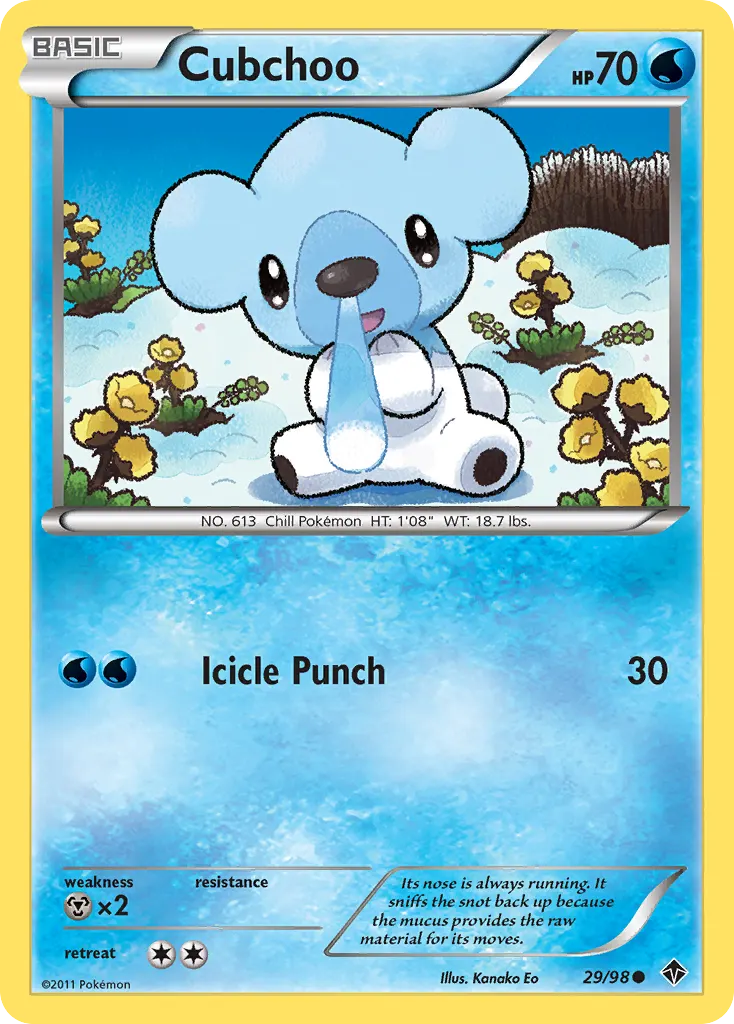 Cubchoo — Emerging Powers 29 Pokémon card