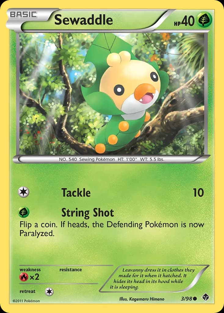 Sewaddle — Emerging Powers 3 Pokémon card
