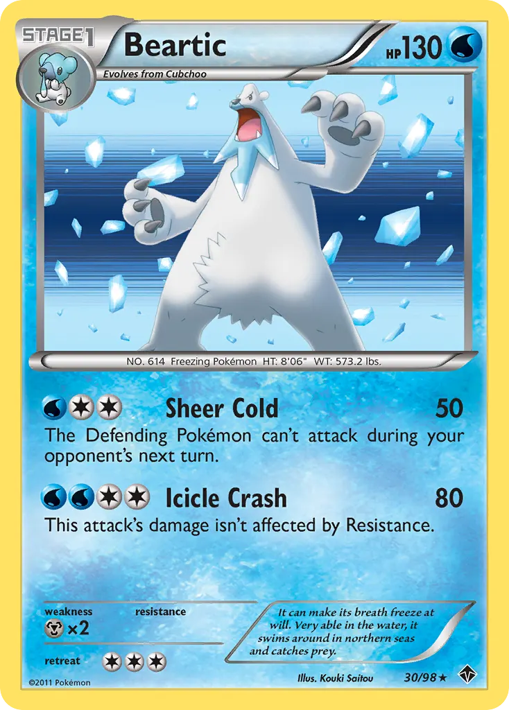 Beartic — Emerging Powers 30 Pokémon card