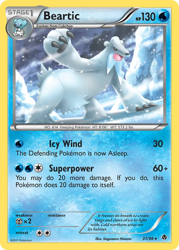 Beartic — Emerging Powers 31 Pokémon card