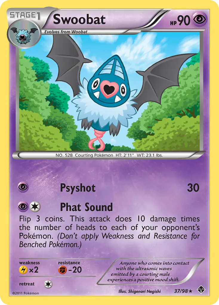 Swoobat — Emerging Powers 37 Pokémon card