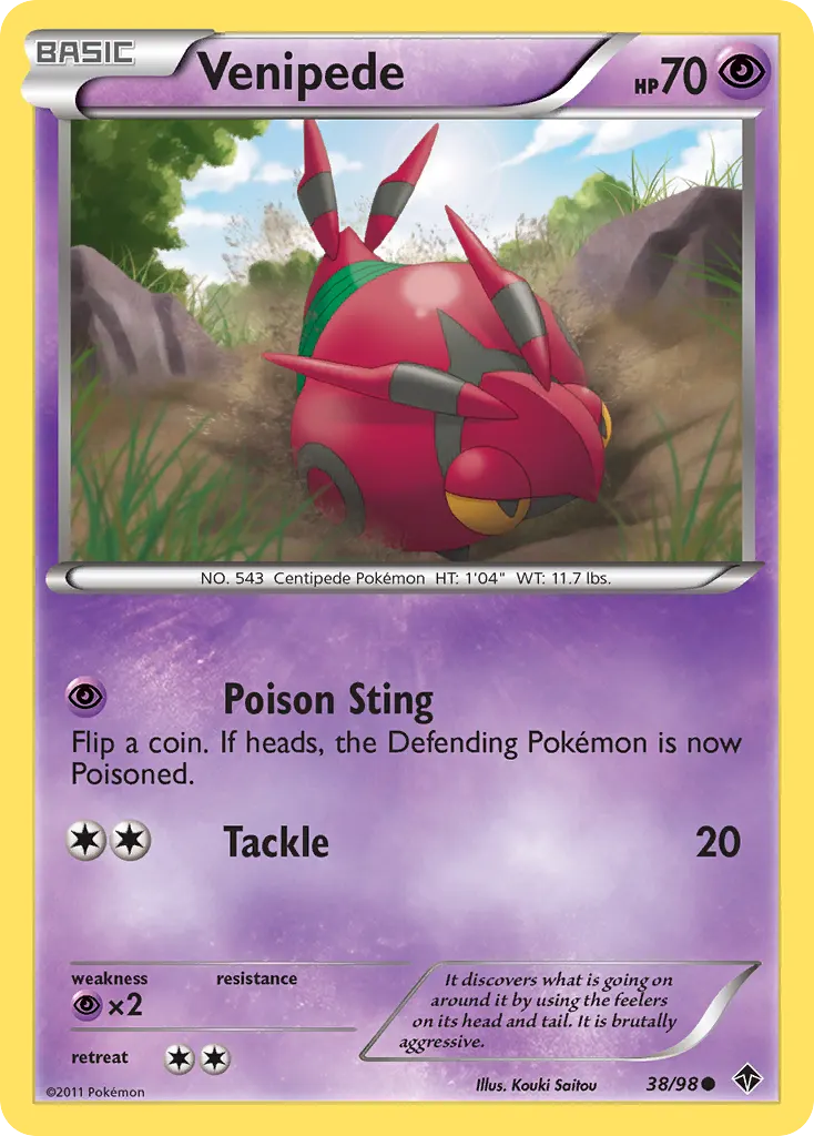 Venipede — Emerging Powers 38 Pokémon card
