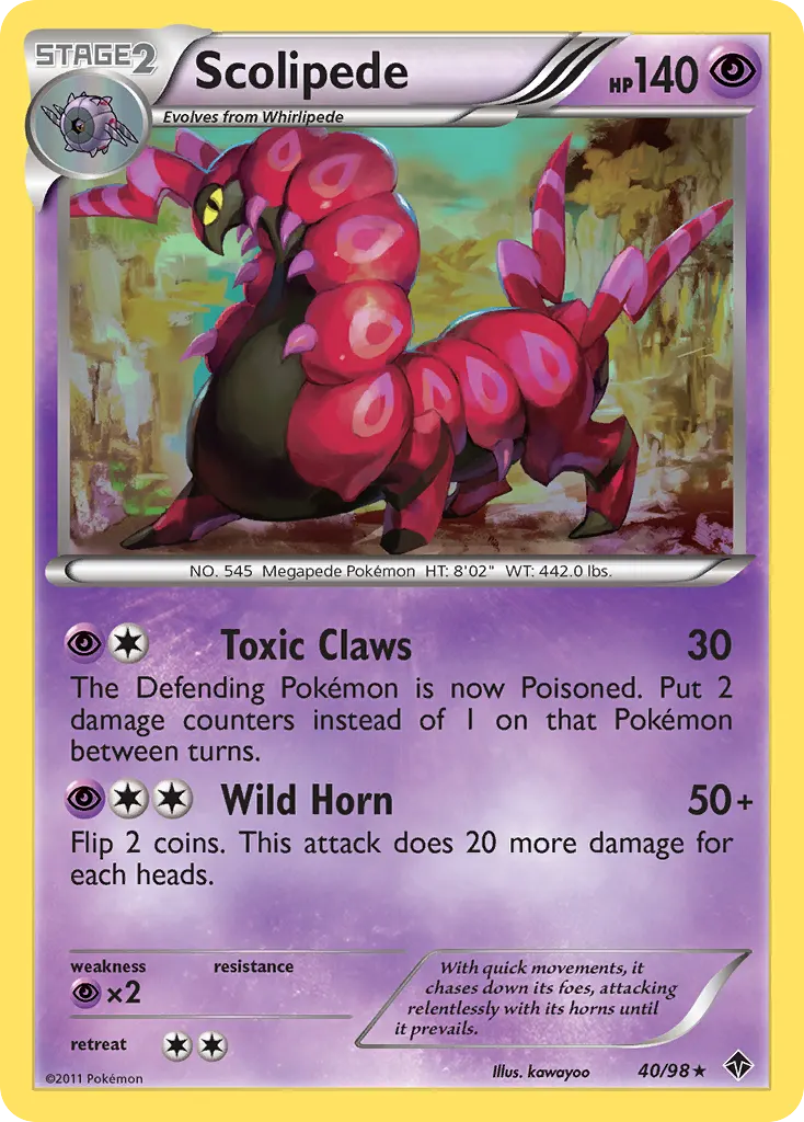 Scolipede — Emerging Powers 40 Pokémon card