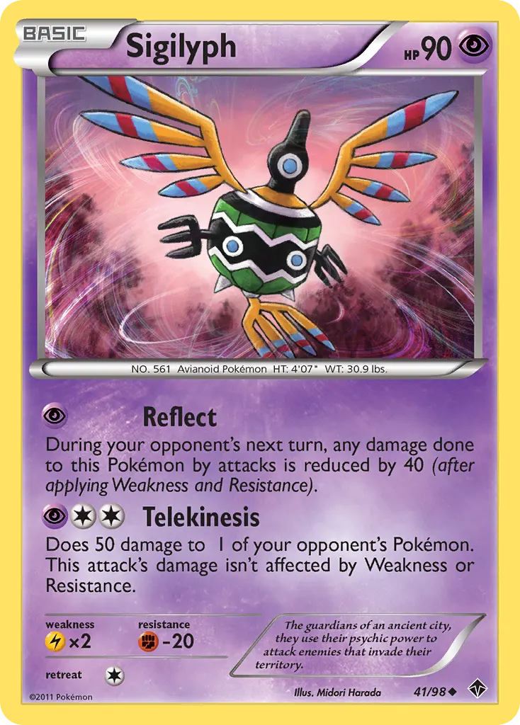 Sigilyph — Emerging Powers 41 Pokémon card