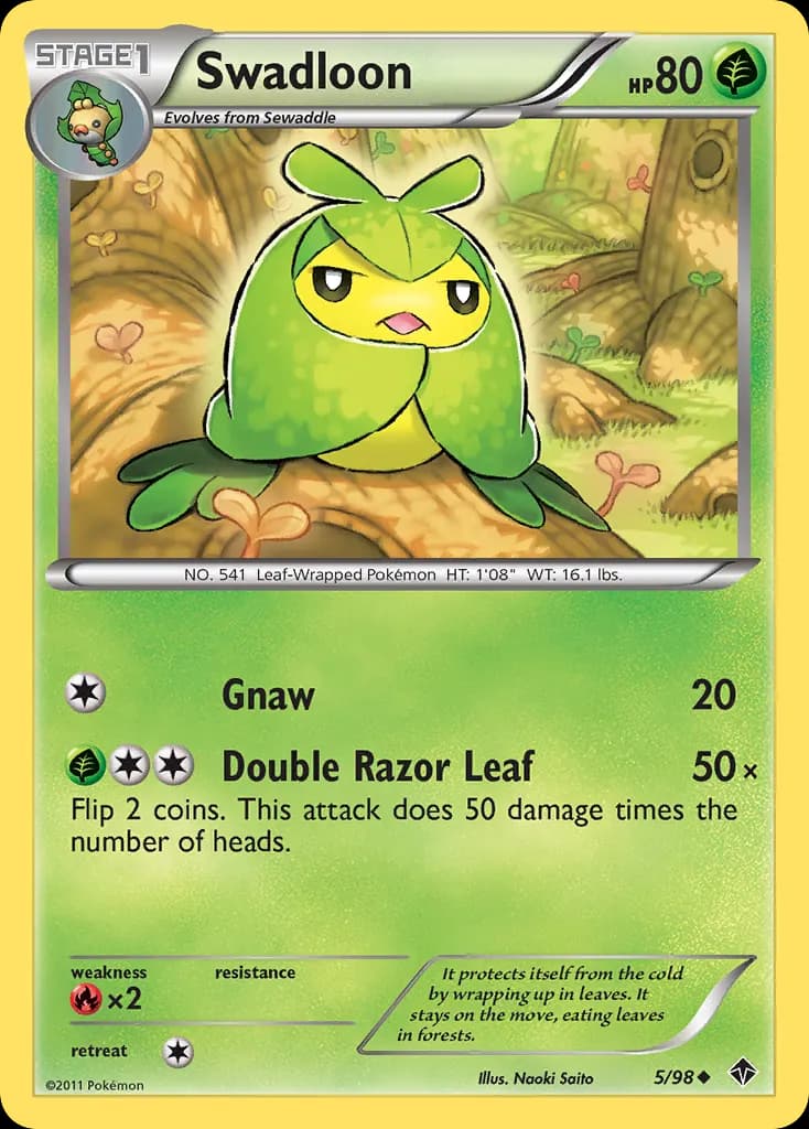 Swadloon — Emerging Powers 5 Pokémon card