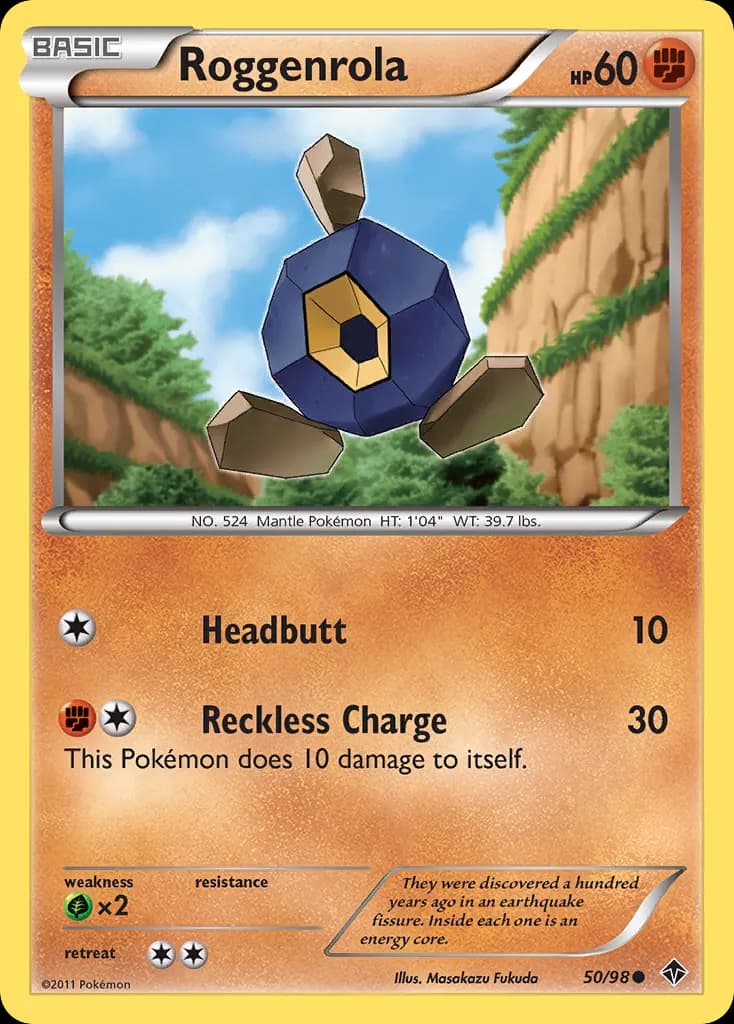 Roggenrola — Emerging Powers 50 Pokémon card