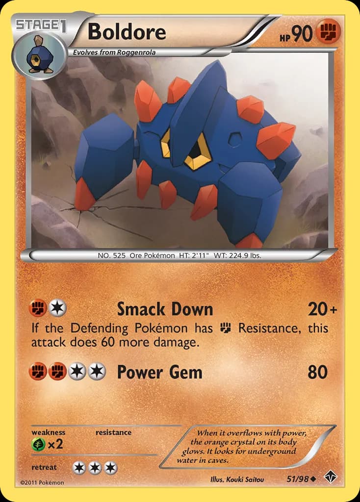 Boldore — Emerging Powers 51 Pokémon card