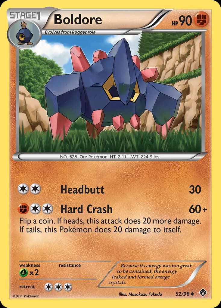 Boldore — Emerging Powers 52 Pokémon card